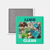 CLEAN Dirty Dish Washer Magnete Küche Strand Magnet (Vorderseite/Rückseite)