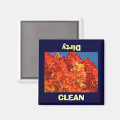 CLEAN Dirty Dish Washer Magnete Orange Herbst Magnet (Vorderseite/Rückseite)