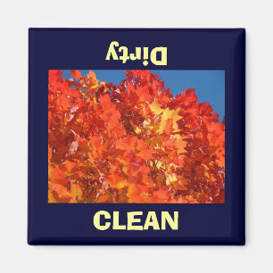 CLEAN Dirty Dish Washer Magnete Orange Herbst Magnet
