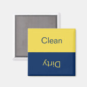 Clean Dirty Dishwasher Blue and Yellow Reversible Magnet (Vorderseite/Rückseite)