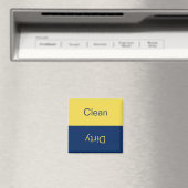 Clean Dirty Dishwasher Blue and Yellow Reversible Magnet (In Situ (Geschirrspüler))