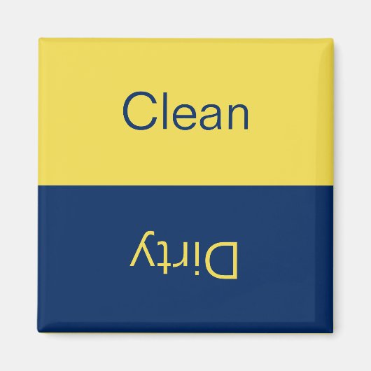Clean Dirty Dishwasher Blue and Yellow Reversible Magnet (Vorne)