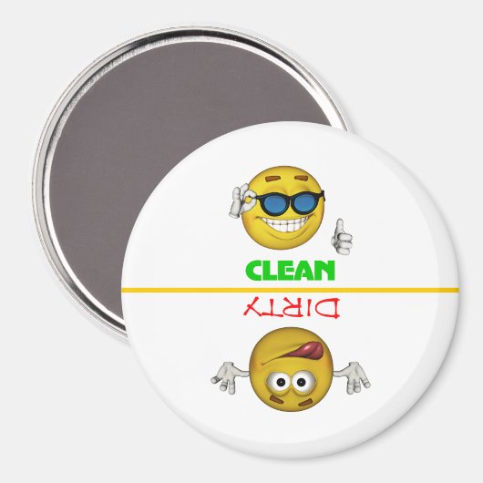 Clean Dirty Faces Dishwasher Magnet (Vorderseite/Rückseite)