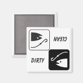 "CLEAN / DIRTY" Geschirrspüler für Fisch und Haken Magnet (Vorderseite/Rückseite)