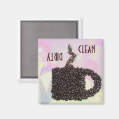 "CLEAN / DIRTY" Kaffeemaschine Tasse Geschirrspülm Magnet (Vorderseite/Rückseite)