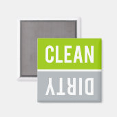 Clean Dirty Lime Green and Gray Dishwasher Magnet (Vorderseite/Rückseite)