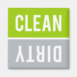 Clean Dirty Lime Green and Gray Dishwasher Magnet
