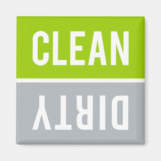 Clean Dirty Lime Green and Gray Dishwasher Magnet