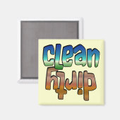 Clean Dirty Magnet Blue Brown, u ändern Hintergrun (Vorderseite/Rückseite)