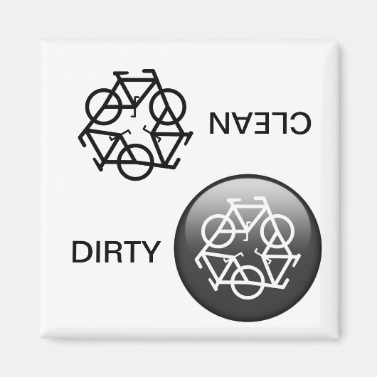 "CLEAN / DIRTY" - Magnet für die erneute Zyklusprü (Vorne)