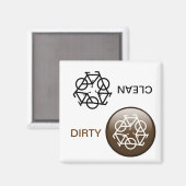 "CLEAN / DIRTY" - Magnet für die erneute Zyklusprü (Vorderseite/Rückseite)