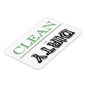 CLEAN DIRTY Mehrzweck-Geschirrspülmaschine Kleider Magnet (Linke Seite)