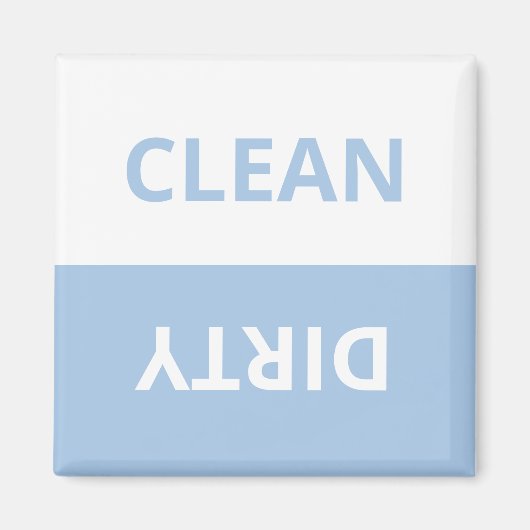 Clean Dirty Pastel Blue White Funny Kitchen Magnet (Vorne)