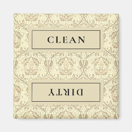 CLEAN DIRTY Sepia Tan Floral Geschirrspüler Magnet