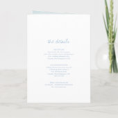 Clean Dusty Blue Botanical Foto Hochzeit Einladung (Rückseite)
