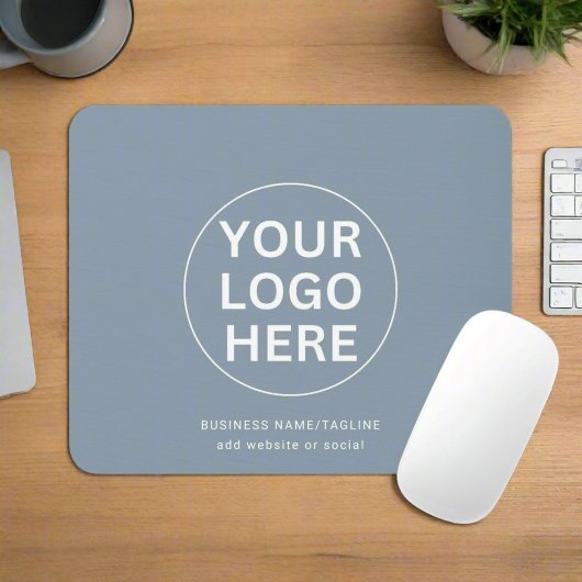 Clean Dusty Blue l Beruflich Business-Logo Mousepad