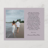 Clean Dusty Lilac Budget Hochzeit Danke Karte (Rückseite)