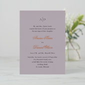Clean Dusty Lilac Classic Wedding Folieneinladung (Stehend vorne)