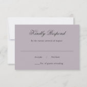 Clean Dusty Lilac Classic Wedding RSVP Karte (Vorderseite)