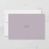 Clean Dusty Lilac Classic Wedding RSVP Karte (Rückseite)
