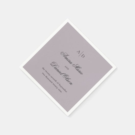 Clean Dusty Lilac Classic Wedding Serviette (Ecke)
