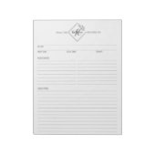 Clean + einfaches Monogramm Rezept Notepad II Notizblock (Rotiert)