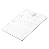 Clean + einfaches Monogramm Rezept Notepad II Notizblock (angewinkelt)