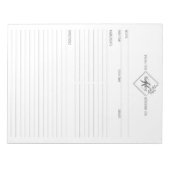 Clean + einfaches Monogramm Rezept Notepad II Notizblock (Vorderseite)