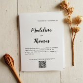 Clean Elegant Calligraphy Foto QR Code Hochzeit Einladung