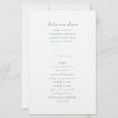 Clean Emerald Green Elegant Hochzeitsprogramm (Vorderseite)