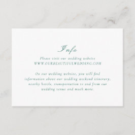 Clean Emerald Green Elegant Wedding Begleitkarte