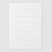 Clean Emerald Green Elegant Wedding Pergament Einladungen (Vorderseite)