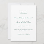 Clean Emerald Green Elegant Wedding Save The Date (Vorderseite)