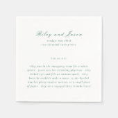 Clean Emerald Green Elegant Wedding Serviette (Vorderseite)