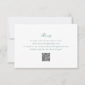 Clean Emerald Green QR Code Elegante Hochzeit RSVP Karte (Vorderseite)