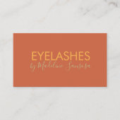 Clean Eyelash Technician Orange Business Card Visitenkarte (Vorderseite)