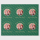 Clean Forest Green Gold Snowflakes Weihnachten Geschenkpapier (Flach)