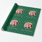 Clean Forest Green Gold Snowflakes Weihnachten Geschenkpapier (Ungerollt)