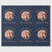 Clean Forest Midnight Blue Snowflakes Weihnachten Geschenkpapier (Flach)