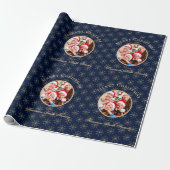 Clean Forest Midnight Blue Snowflakes Weihnachten Geschenkpapier (Ungerollt)