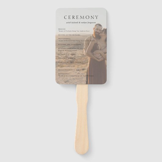 Clean Foto Modernes Hochzeitsprogramm Fächer (Vorderseite)