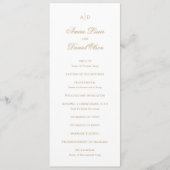 Clean Gold Classic Wedding Programm (Vorderseite)