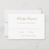 Clean Gold Classic Wedding RSVP Karte (Vorderseite)