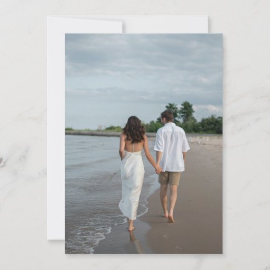 Clean Gold Classic Wedding Save The Date (Rückseite)