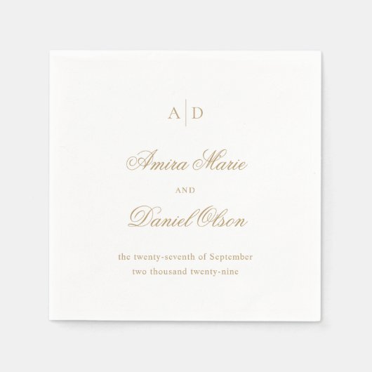 Clean Gold Classic Wedding Serviette (Vorderseite)