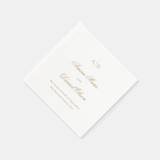 Clean Gold Classic Wedding Serviette (Ecke)