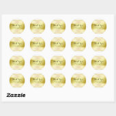 Clean Gold Fpil gestrichen Danke Hochzeit Runder Aufkleber (Blatt)
