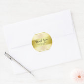Clean Gold Fpil gestrichen Danke Hochzeit Runder Aufkleber (Umschlag)