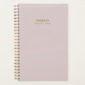 Clean Gold Pink Minimal 24 Skripte Planer (Vorderseite)