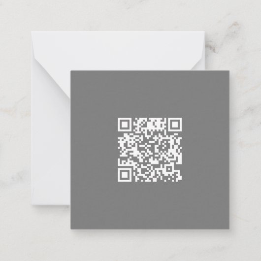 Clean Gray Corporate QR Code Mitteilungskarte (Rückseite)